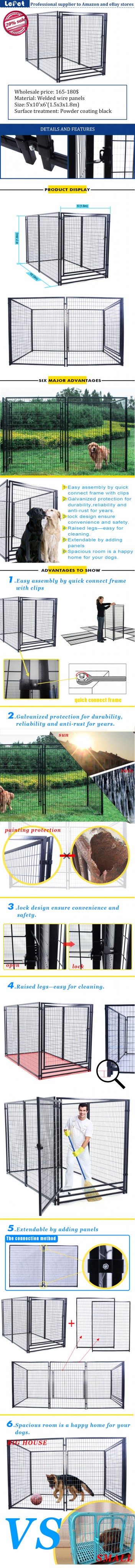 High quality large outdoor metal welded wire dog kennel