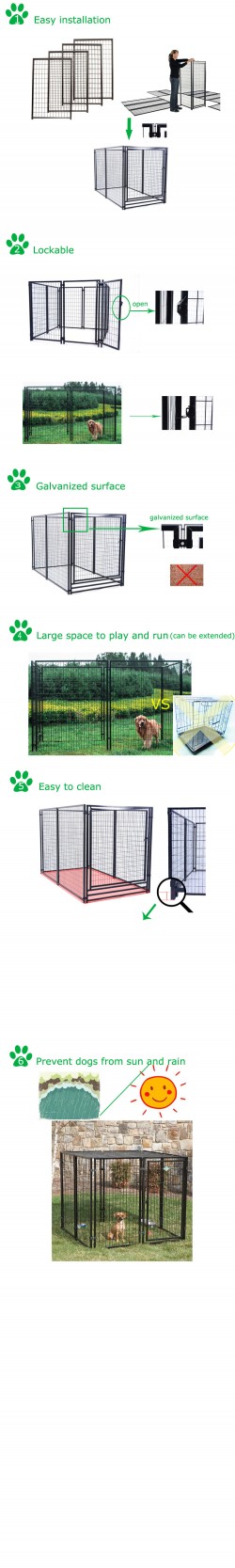 High quality large outdoor metal welded wire dog kennel wholesale