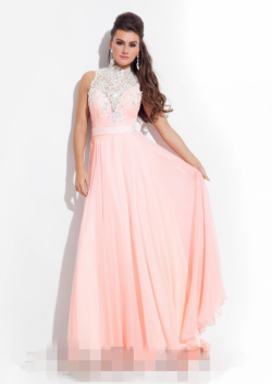 US$155.99 2015 Straps Appliques Floor Length Pink Chiffon Blue