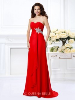 A-Line/Princess Sweetheart Sleeveless Beading Floor-Length Chiffon Dresses – Prom Dresses  ...