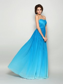 A-Line/Princess Sweetheart Sleeveless Chiffon Floor-Length Pleats Dresses – Prom Dresses & ...