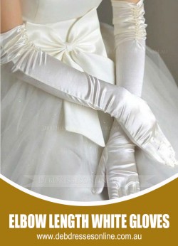Elbow Length White Gloves