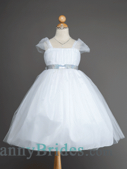 Ball Gown Strapless Floor Length First Communion Dress With Ruffles -Fannybrides.com