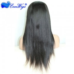 Custom Full Lace Wigs Liaght Yaki Full Lace Human Hair Wigs For Black Women With Baby Hair Bleac ...