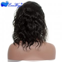 African American Full Lace Human Hair Wigs With Baby Hair 150% Density Natural Wave Virgin Hair  ...