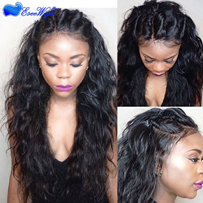 Wet And Wavy Full Lace Wigs 100% Human Remy Hair With Natural Hairline Black Women Lace Wigs