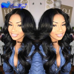 250% Density Wigs Body Wave Pre-Plucked Full Lace Human Hair Wigs Natural Hair Line with Baby Ha ...