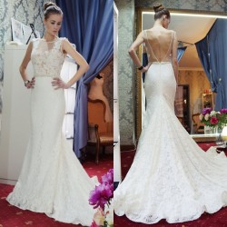 Günstige Hochzeitskleider Spitze Meerjungfrau Brautkleid Online Bestellen