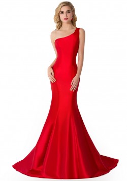 AILEEN | Mermaid One Shoulder Satin Evening Dress