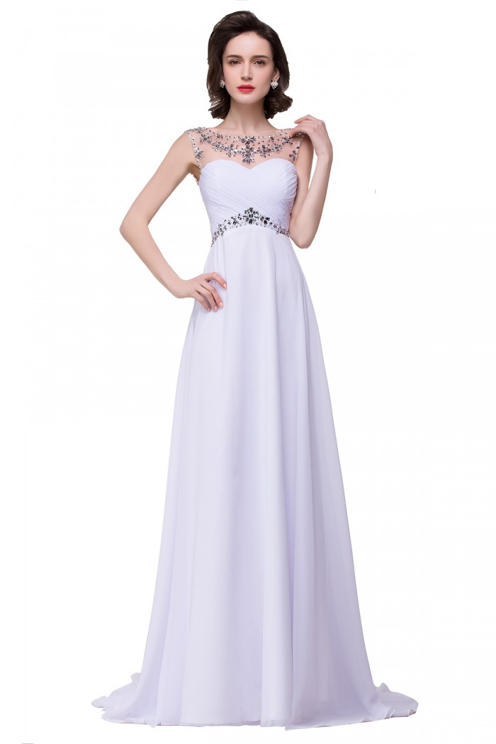 AINSLEY | A-line Sweetheart Chiffon Evening Dress With Crystal