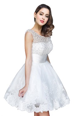CELIA | A-line Jewel Tulle Party Dress With Beading