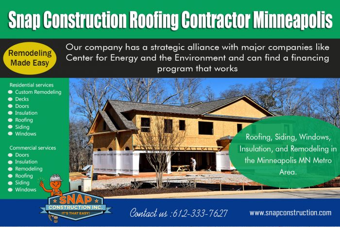 Snap Construction roofing contractor minneapolis