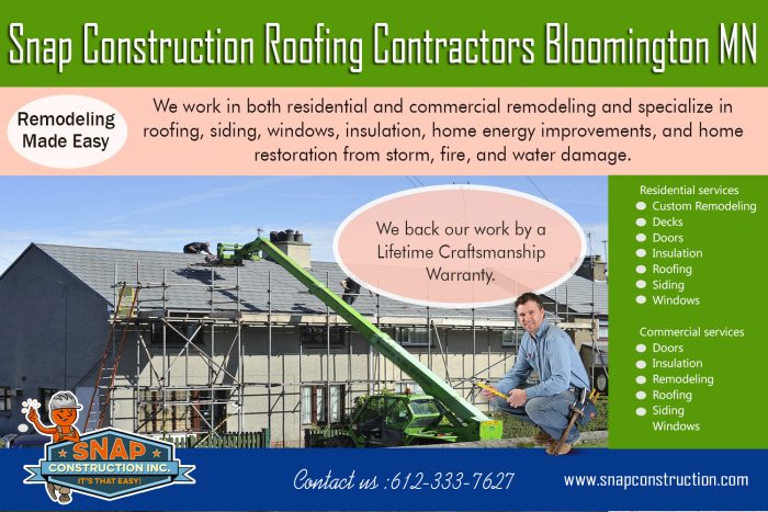 Snap Construction roofing contractors bloomington mn