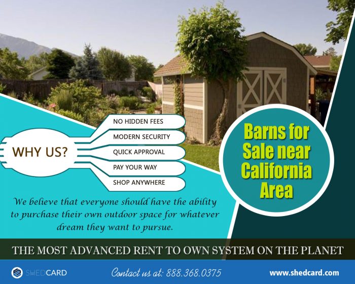 Barns For Sale Near California Area | 888.368.0375 | shedcard.com