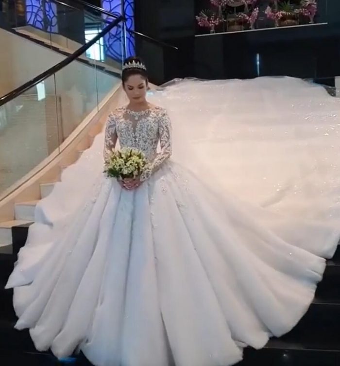 Luxus Brautkleid Mit Ärmel | A Linie Spitze Hochzeitskleider Online