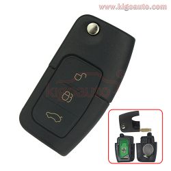 Flip remote key 3 button 434Mhz with 4D60 chip for Ford Mondeo Focus Fiesta C Max