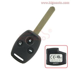G8D-382H-A CE0891 for Honda remote key 3 button 433.9MHz Megamos ID48 chip