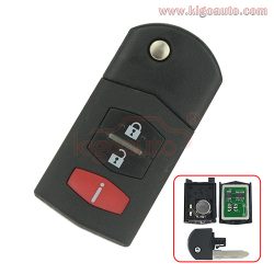 BGBX1T478SKE12501 flip key2 button with panic 315Mhz for Mazda BGBX1T478SKE125-01