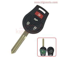 Remote key 4 button 315Mhz CWTWB1U751 with 46 chip for Nissan Sentra 370Z Cube
