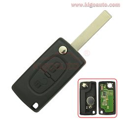 CE0536 flip key 2 button HU83 434Mhz ASK/FSK PCF7961 chip for Peugeot Citroen 107 207 307 407