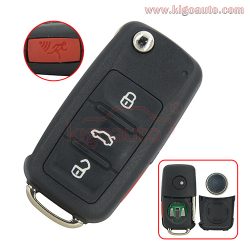 5K0837202AE remote key 315Mhz 3 button with panic HU66 blade for VW Beetle CC NBG010180T