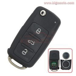5K0837202AD Remote key 3 button HU66 434Mhz 5K0 837 202 AD for 2012 VW Passat Polo Golf Jetta Be ...