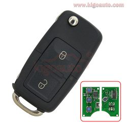 1JO 959 753 N Remote key 2 button HU66 434Mhz for VW Bora Seat Ibiza Skoda Octavia 2000 1J0959753N