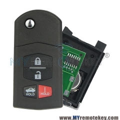 Flip remote car key 4 button for Mazda 3 5 6 MX-5 Miata RX-8 CX-7 CX-9 BGBX1T478SKE12501
