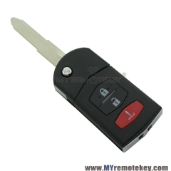 Flip remote car key 3 button for Mazda 3 5 6 MX-5 Miata RX-8 CX-7 CX-9 BGBX1T478SKE12501