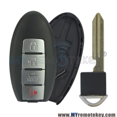 Smart car key shell case 3 button with panic for Nissan