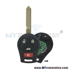 Remote key 3 button with panic for 2008 – 2014 Nissan Cube Rogue Juke Versa 315mhz 434mhz  ...