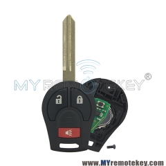Remote key 2 button with panic for 2008 – 2013 Nissan Cube Rogue 315mhz 434mhz with ID46 c ...