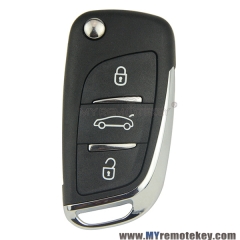 Flip remote car key for Peugeot 3 button 433mhz VA2