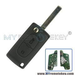 CE0523 Flip remote key for Citroen Peugeot 2 button 433mhz VA2 PCF7941 ASK electronic circuit board