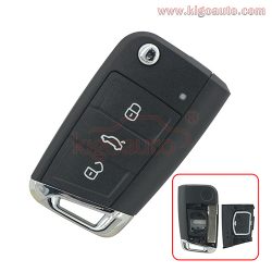 5G0 959 753 AB flip remote key shell 3 button for VW Golf 7 2013 2014