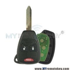 Remote car key head for Chrysler Dodge Jeep 2 button with panic OHT692427AA 315mhz