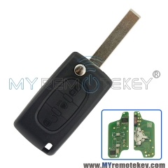 CE0523 Flip remote key for Citroen Peugeot 3 button 433mhz HU83 Middle button light PCF7941 ASK  ...