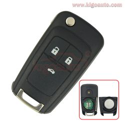 (Round back)2010 2011 2012 2013 2014 Cruze flip remote key 3 button 433 Mhz for Chevrolet car ke ...