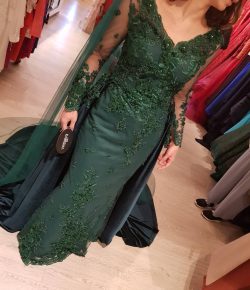 Elegante Grüne Abendkleider | Abendkleid Mit Ärmel Online