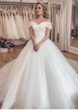 Luxus Brautkleider Prinzessin | Weiße Hochzeitskleider Mit Schleppe