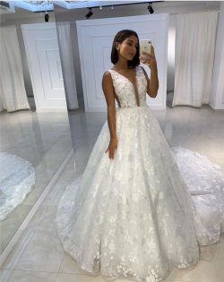 Fashion Prinzessin Brautkleider A Linie | Spitze Hochzeitskleider Online