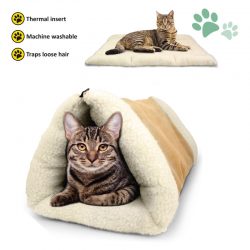 Portable soft warm cozy 2-in-1 Pet Bed Snooze Tunnel and Mat for Pets Cats Kittens