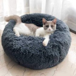 Factory wholesale pet bed soft cozy round pet bed for cats and dog