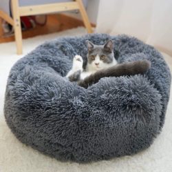 Factory wholesale pet bed soft cozy round pet bed for cats and dog