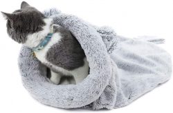 Soft cozy pet bed self-warming cat hooded cave kitty sack cat sleeping bag cat cave