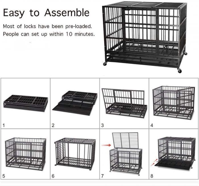 Heavy duty metal dog cage dog crate kennel and playpen for large dog