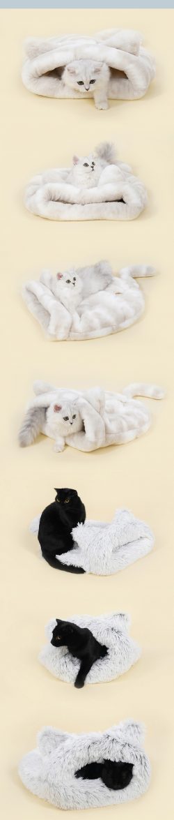 cozy pet bed self-warming cat hooded cave kitty sack cat sleeping bag cat cave