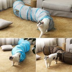 collapsible cat tunnel cat toy with ball pop-up cat tube hideaway cat play tunnel