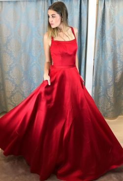 Rote Abendkleider Lang Günstig | Schlichte Abiballkleider Online