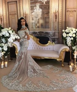 Luxury Brautkleider Mit Ärmel Meerjungfrau Hochzeitskleider Günstig Online Kaufen